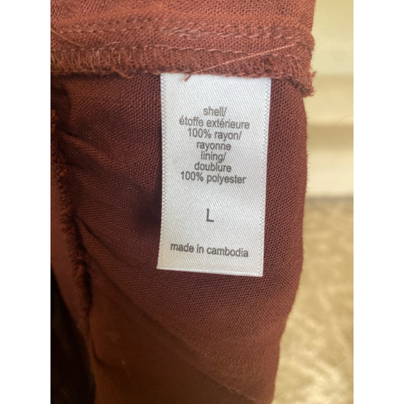 Maurice Brown Smocked Mini Dress Cottagecore Puff Sleeve Square Neck Romantic L - Picture 4 of 6